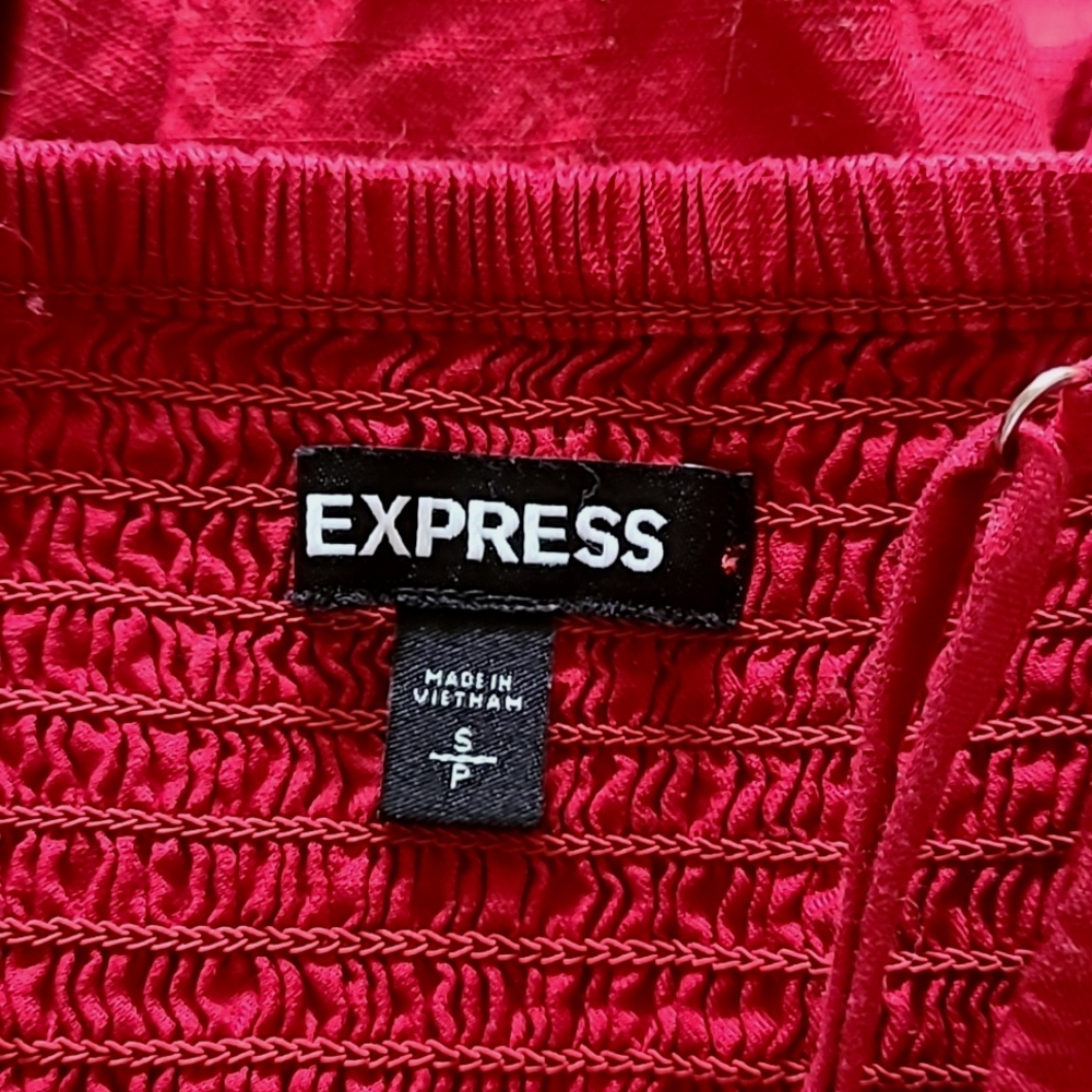 Express Red Button Front Spaghetti Strap Midi Dre… - image 3